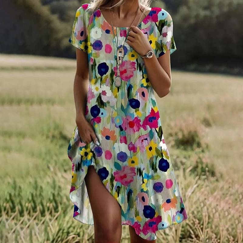 MIVA | Chic Floral Dress with Elegant Print