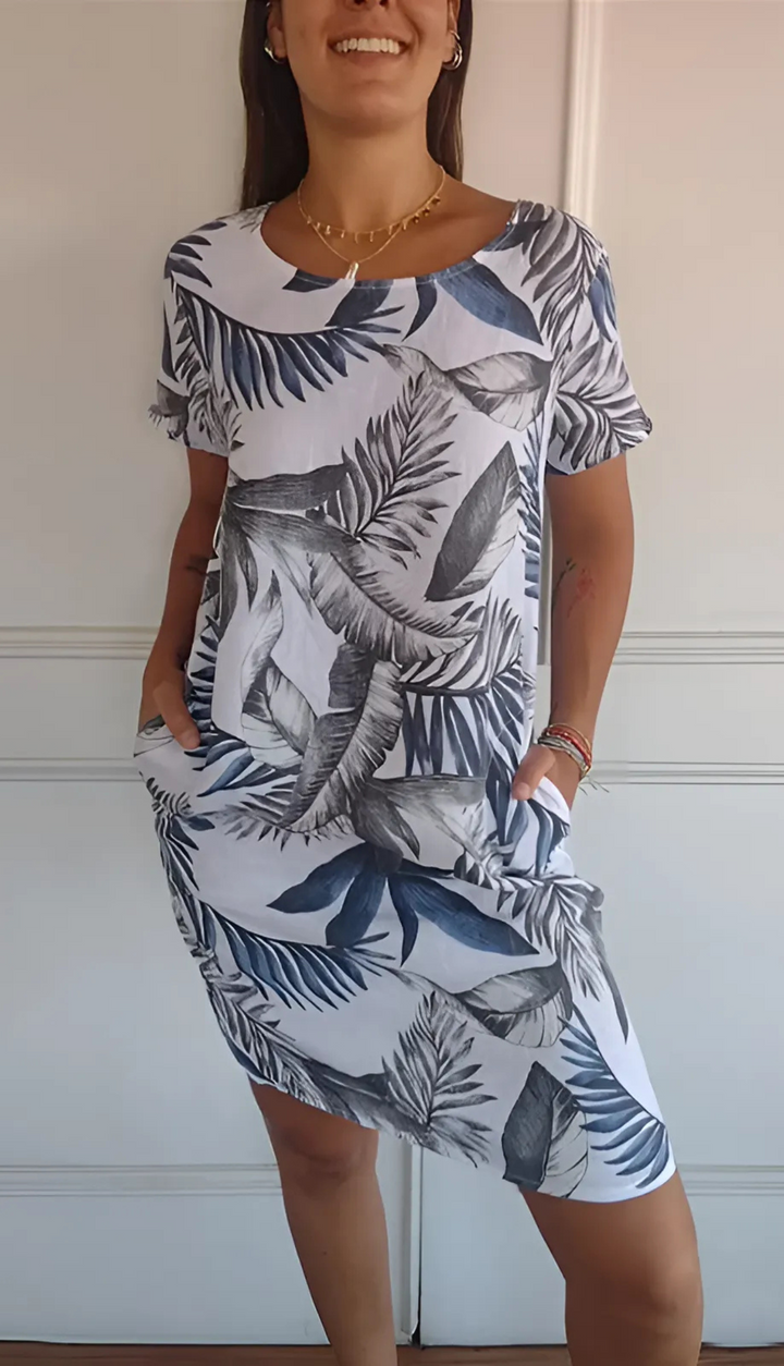 SOLIS | Elegant och Bekväm Klänning med Rund Urrigning