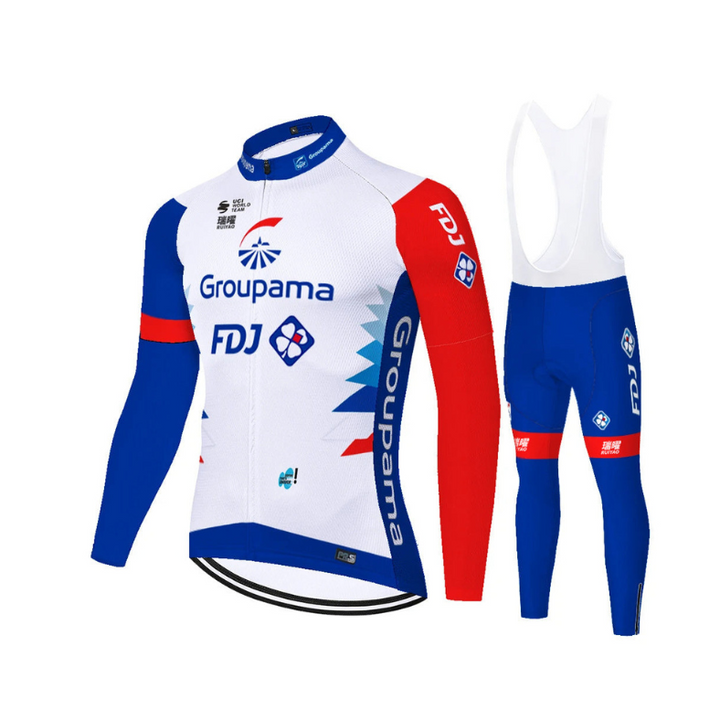 FDJ - Professionell Cykelsats med Långa Ärmar