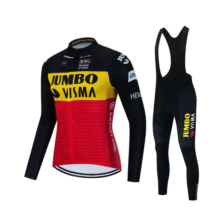 Jumbo Visma - Professionellt Långärmat Cykelset