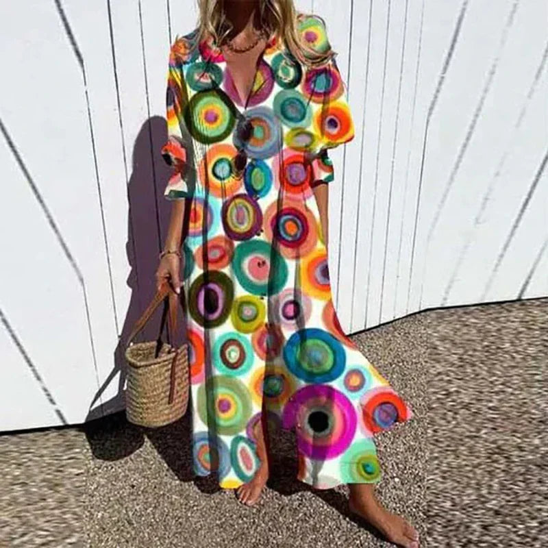 LENI | Elegant och Flödande Bohemisk Klänning