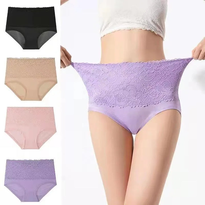 SUZIE | Set med 4 handbroderade, formande och slimmade trosor