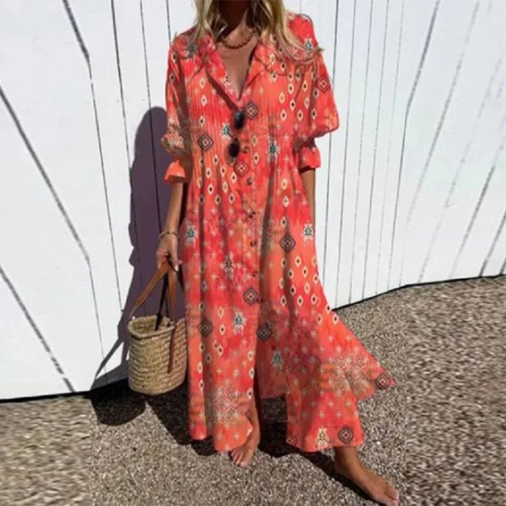 LENI | Elegant och Flödande Bohemisk Klänning