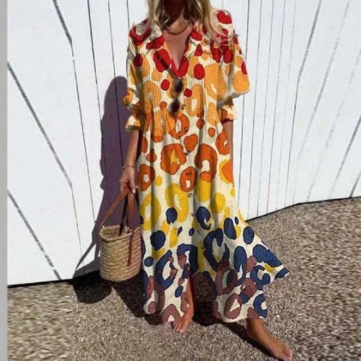 LENI | Elegant och Flödande Bohemisk Klänning