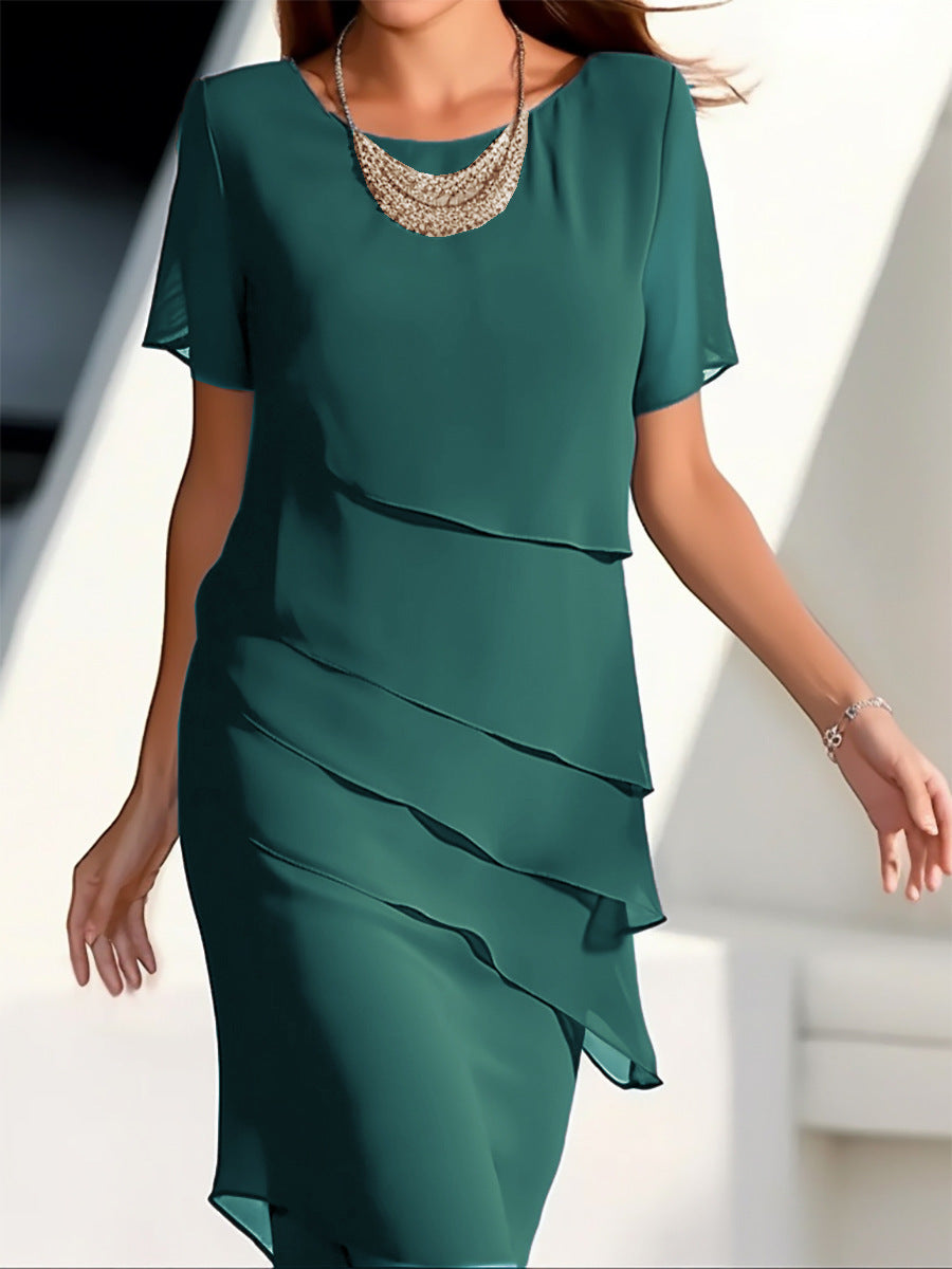 AURORE | Elegant Klänning med Magen Täckande Design