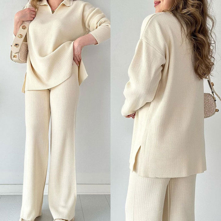 AMALIA™ | ELEGANT SET WITH V-NECK AND SIDE SLITS